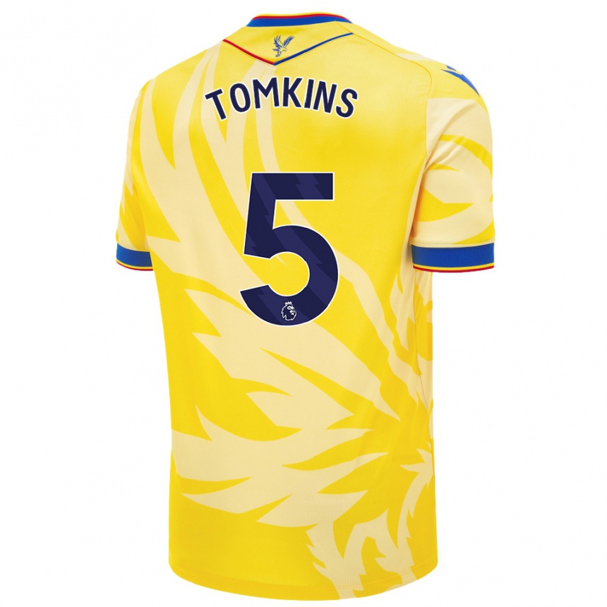 Kids Football James Tomkins #5 Yellow Away Jersey 2024/25 T-Shirt Uk