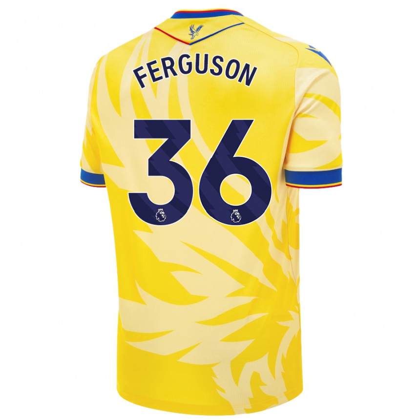 Kids Football Nathan Ferguson #36 Yellow Away Jersey 2024/25 T-Shirt Uk