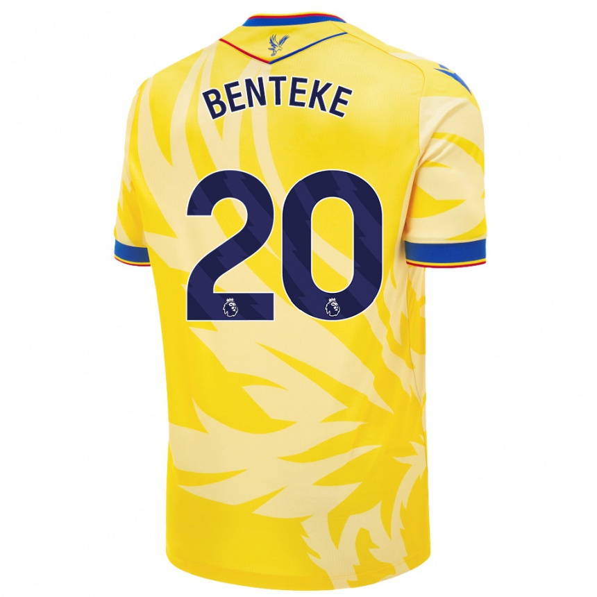 Kids Football Christian Benteke #20 Yellow Away Jersey 2024/25 T-Shirt Uk