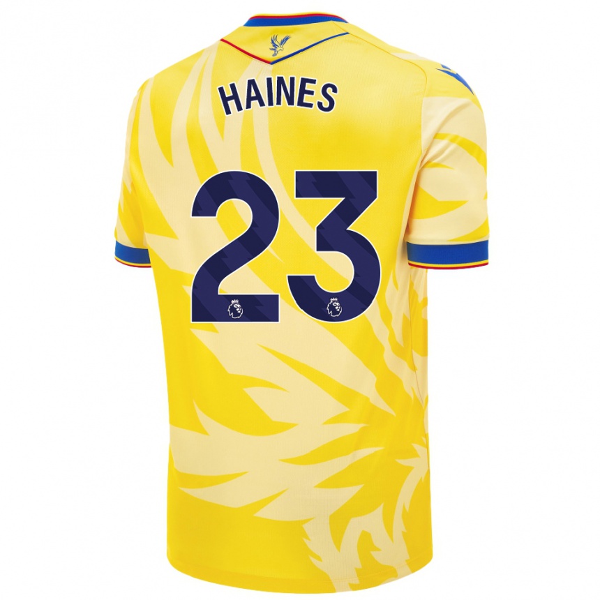 Kids Football Coral-Jade Haines #23 Yellow Away Jersey 2024/25 T-Shirt Uk