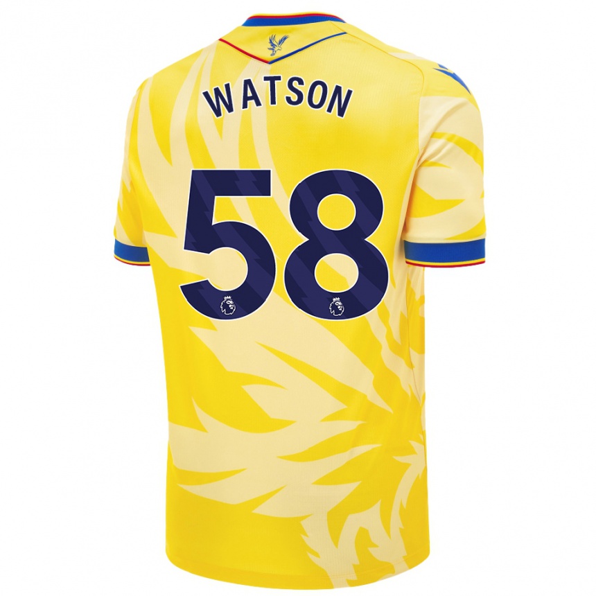 Kids Football Noah Watson #58 Yellow Away Jersey 2024/25 T-Shirt Uk