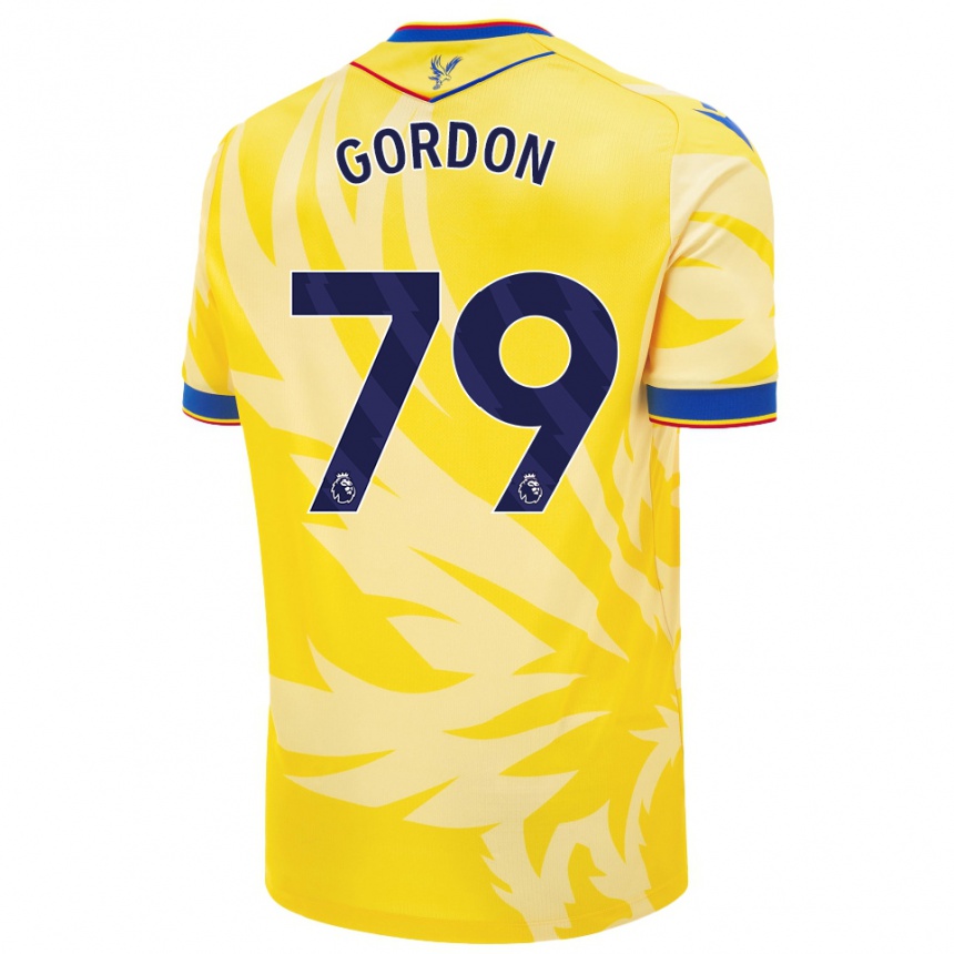 Kids Football John-Kymani Gordon #79 Yellow Away Jersey 2024/25 T-Shirt Uk