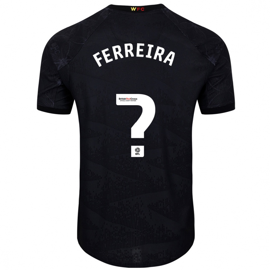 Kids Football João Ferreira #0 Black White Away Jersey 2024/25 T-Shirt Uk