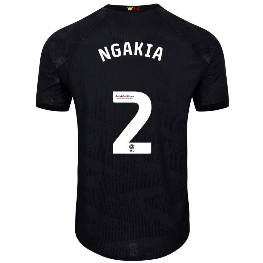 Kids Football Jeremy Ngakia #2 Black White Away Jersey 2024/25 T-Shirt Uk