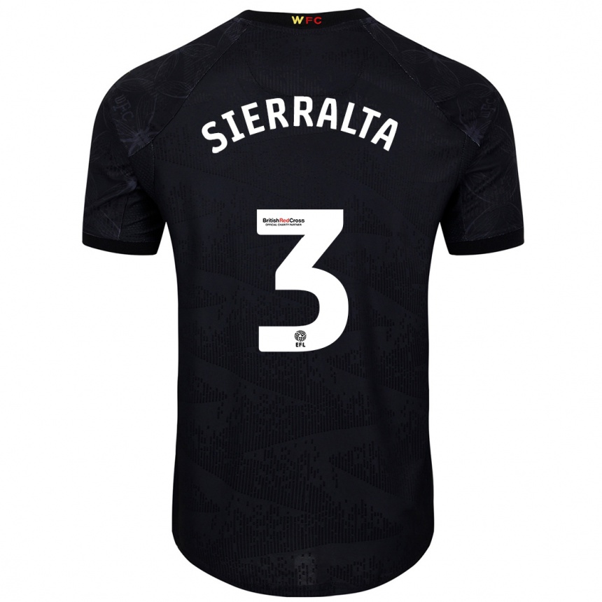 Kids Football Francisco Sierralta #3 Black White Away Jersey 2024/25 T-Shirt Uk