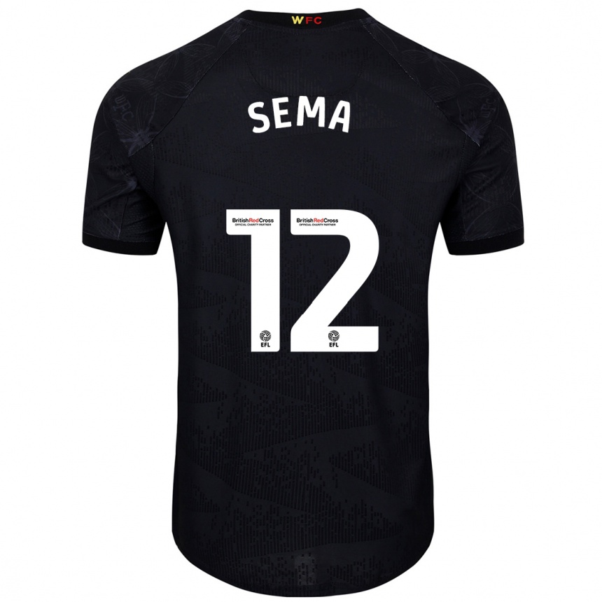 Kids Football Ken Sema #12 Black White Away Jersey 2024/25 T-Shirt Uk