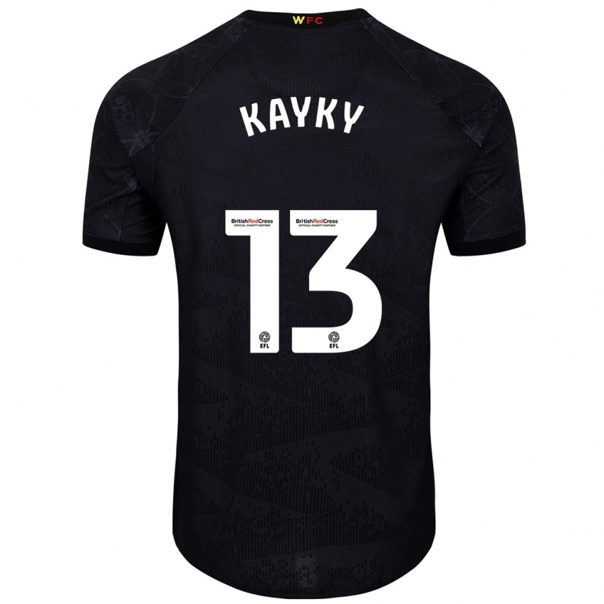 Kids Football Kayky Almeida #13 Black White Away Jersey 2024/25 T-Shirt Uk