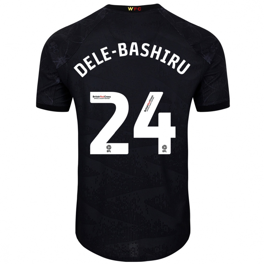 Kids Football Tom Dele-Bashiru #24 Black White Away Jersey 2024/25 T-Shirt Uk