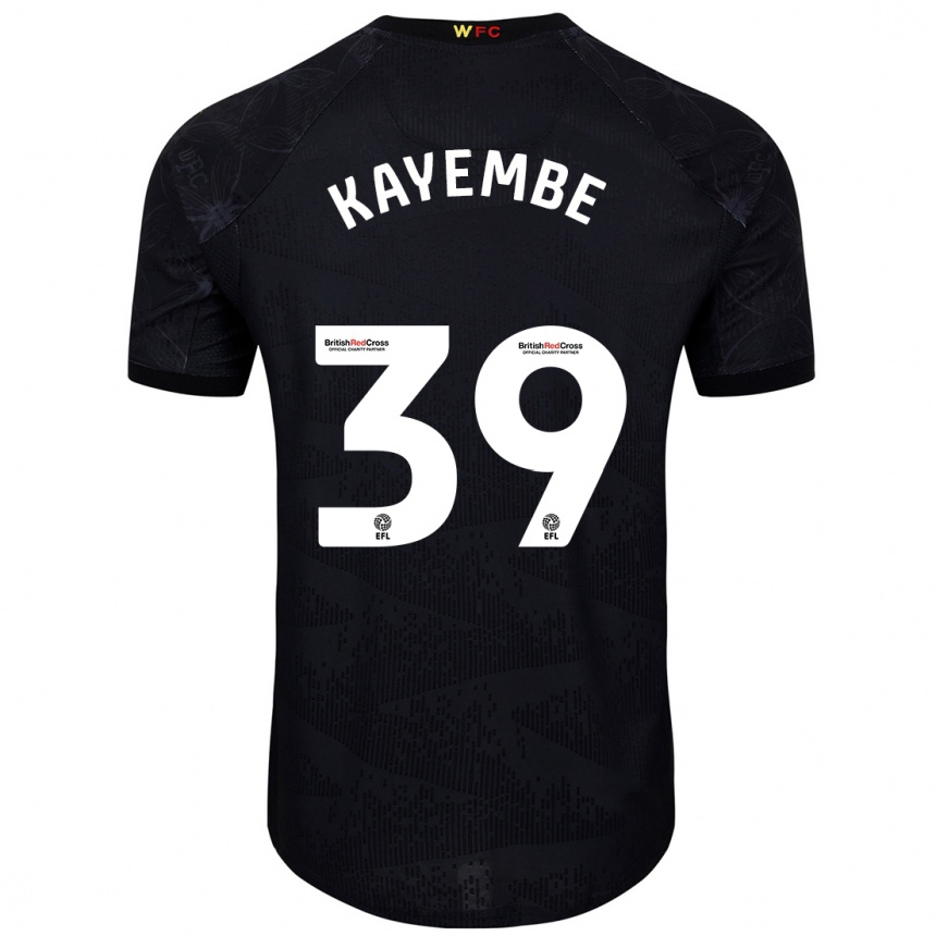 Kids Football Edo Kayembe #39 Black White Away Jersey 2024/25 T-Shirt Uk