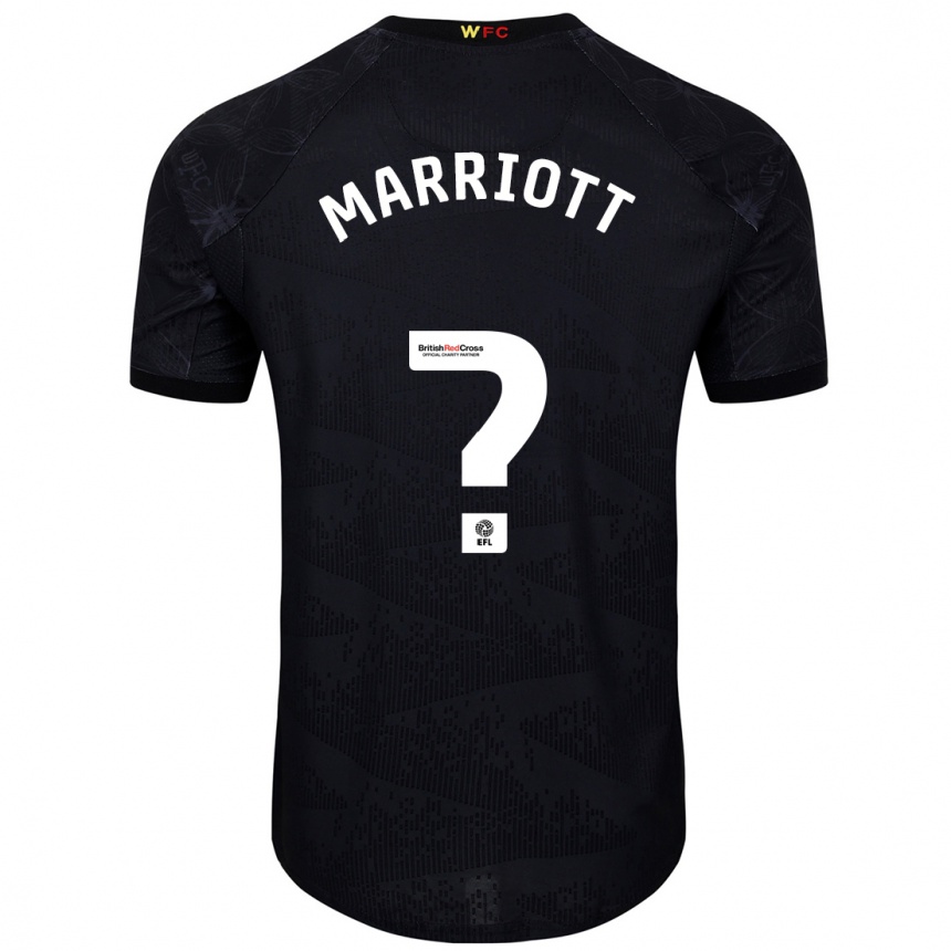 Kids Football Alfie Marriott #0 Black White Away Jersey 2024/25 T-Shirt Uk