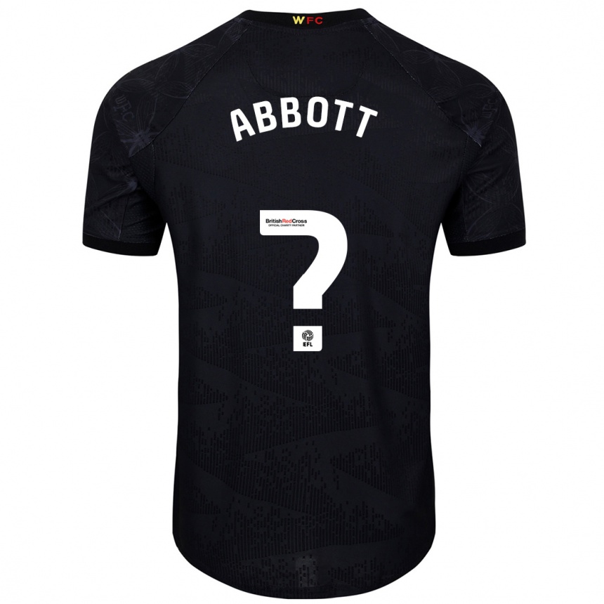 Kids Football George Abbott #0 Black White Away Jersey 2024/25 T-Shirt Uk