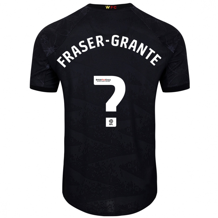 Kids Football Zak Fraser-Grante #0 Black White Away Jersey 2024/25 T-Shirt Uk