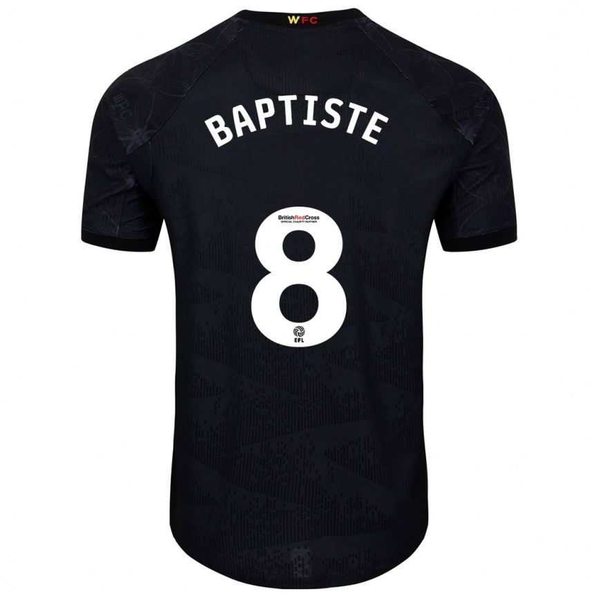 Kids Football Bianca Baptiste #8 Black White Away Jersey 2024/25 T-Shirt Uk