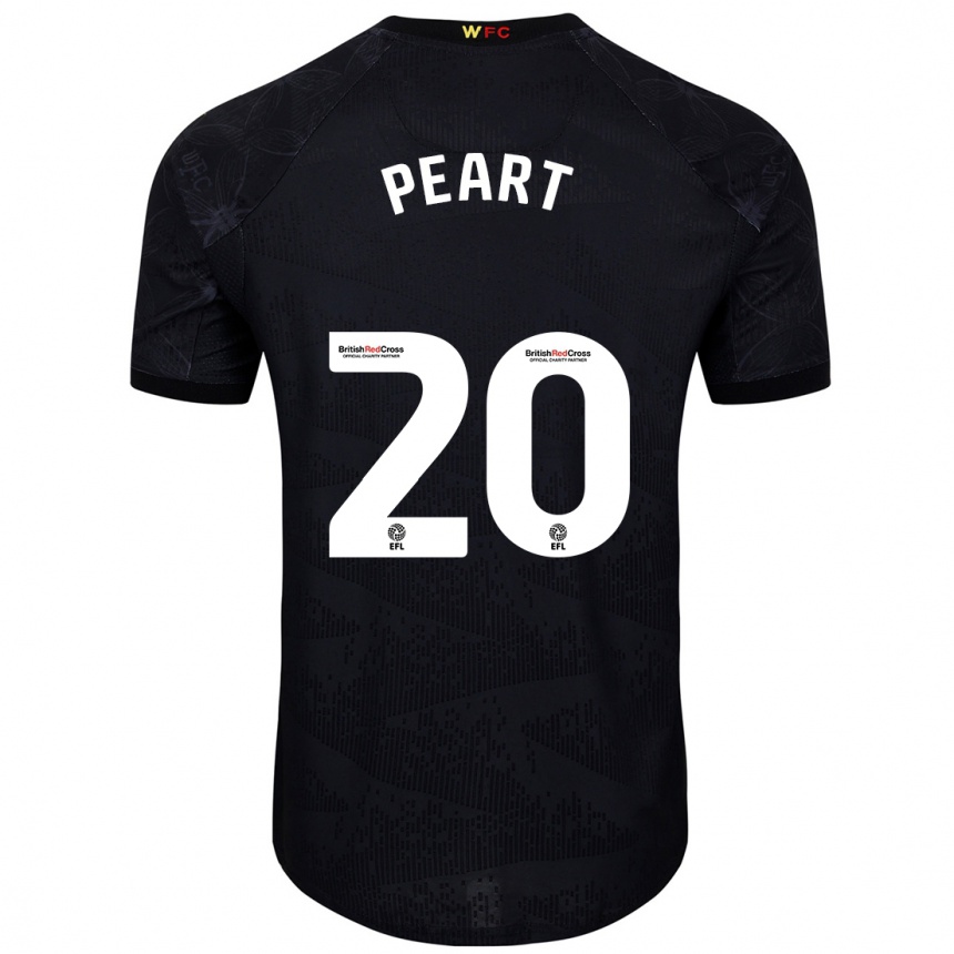 Kids Football Kalani Peart #20 Black White Away Jersey 2024/25 T-Shirt Uk