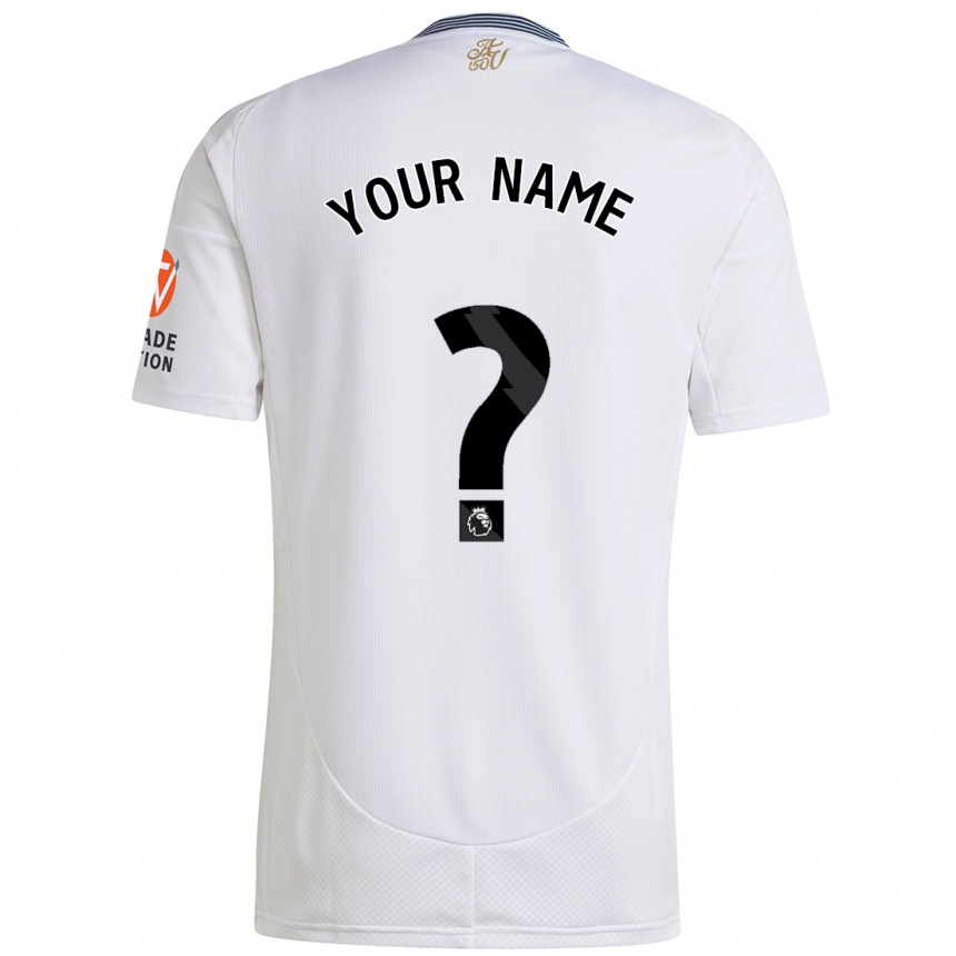 Kids Football Your Name #0 White Away Jersey 2024/25 T-Shirt Uk