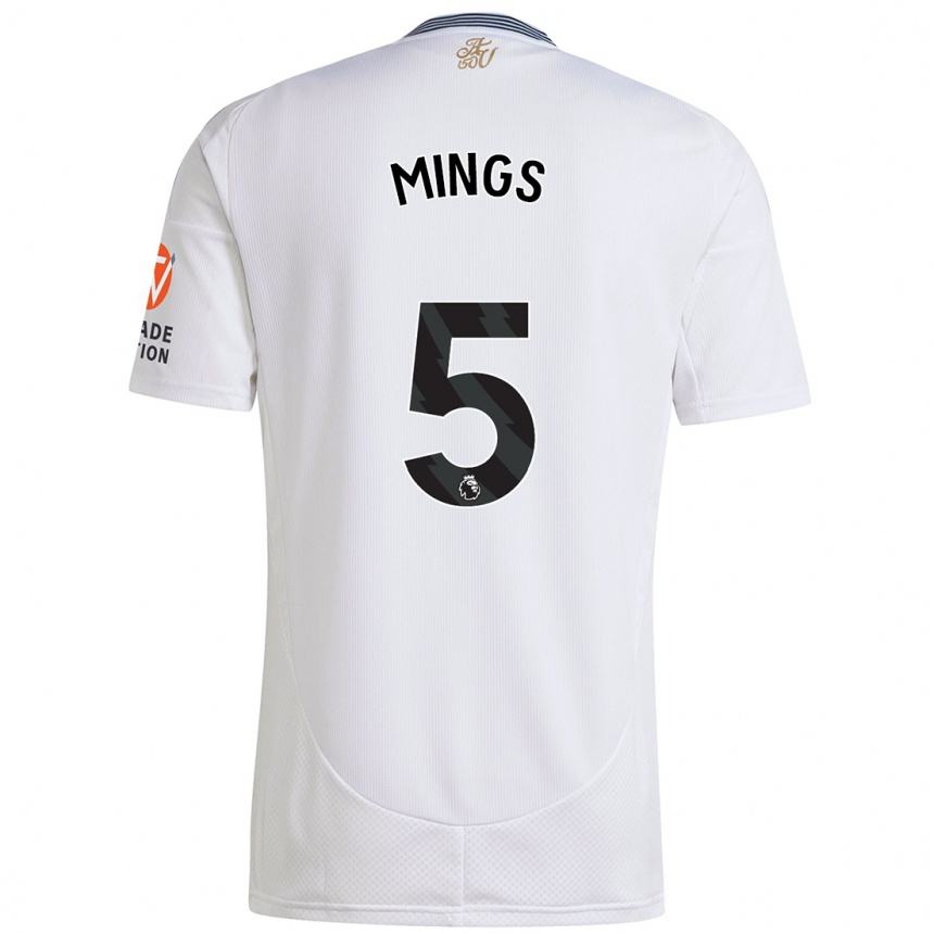 Kids Football Tyrone Mings #5 White Away Jersey 2024/25 T-Shirt Uk