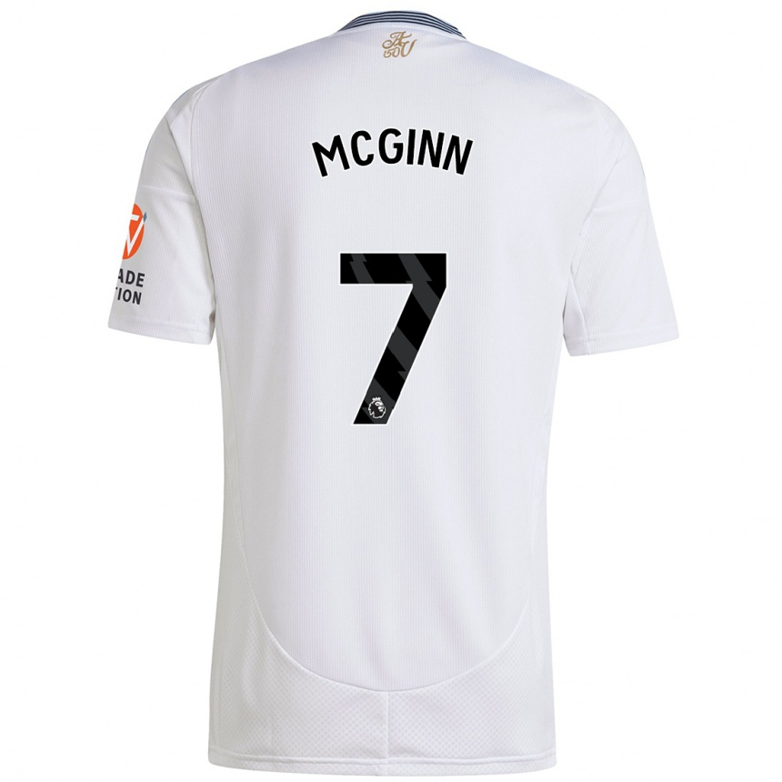 Kids Football John Mcginn #7 White Away Jersey 2024/25 T-Shirt Uk