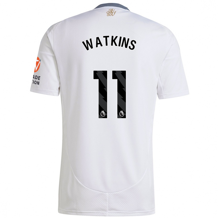 Kids Football Ollie Watkins #11 White Away Jersey 2024/25 T-Shirt Uk