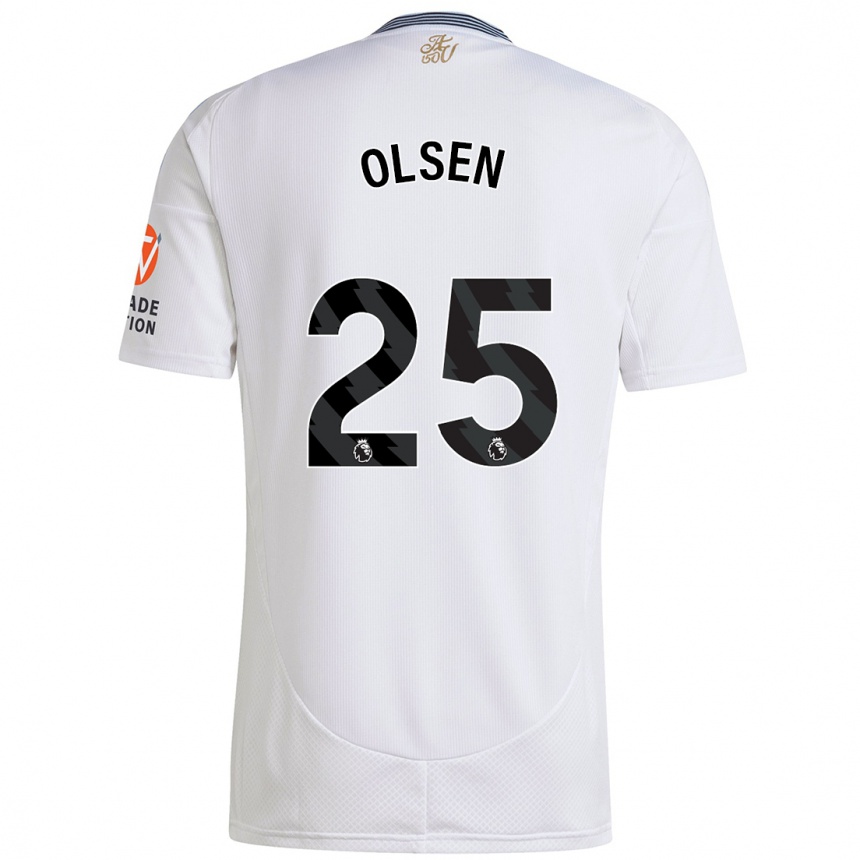 Kids Football Robin Olsen #25 White Away Jersey 2024/25 T-Shirt Uk