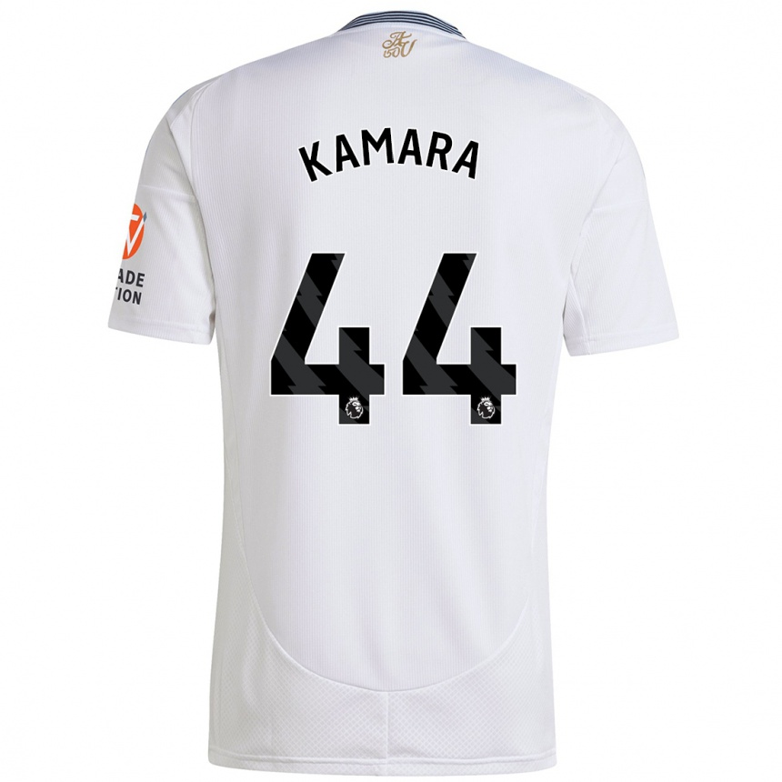 Kids Football Boubacar Kamara #44 White Away Jersey 2024/25 T-Shirt Uk