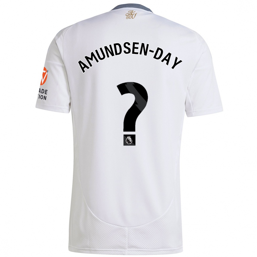 Kids Football Ethan Amundsen-Day #0 White Away Jersey 2024/25 T-Shirt Uk