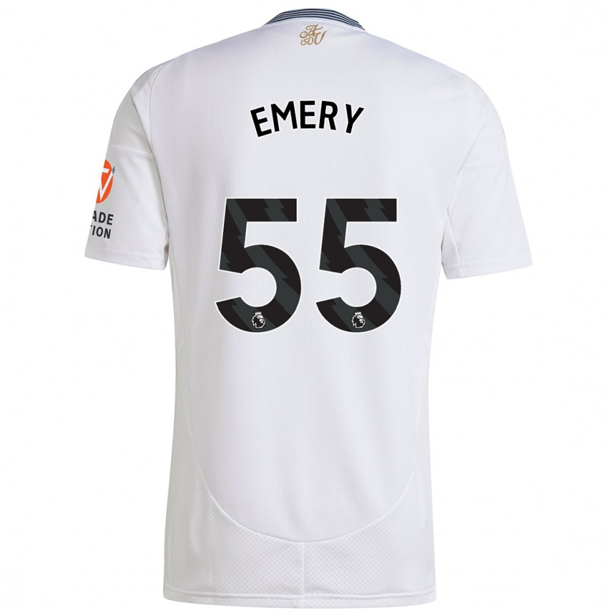 Kids Football Lander Emery #55 White Away Jersey 2024/25 T-Shirt Uk