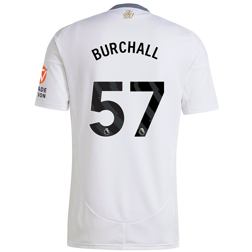 Kids Football Ajani Burchall #57 White Away Jersey 2024/25 T-Shirt Uk