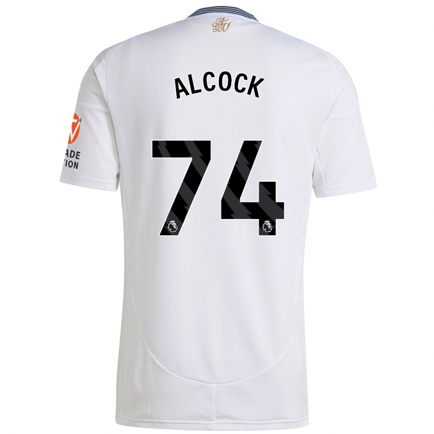 Kids Football Todd Alcock #74 White Away Jersey 2024/25 T-Shirt Uk