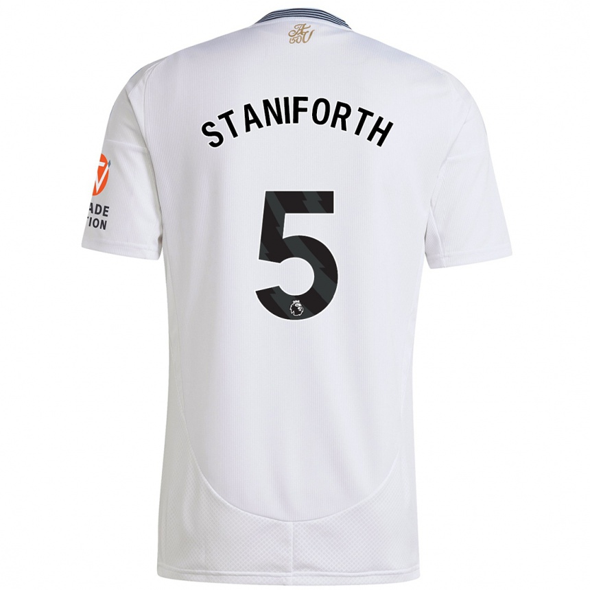 Kids Football Lucy Staniforth #5 White Away Jersey 2024/25 T-Shirt Uk