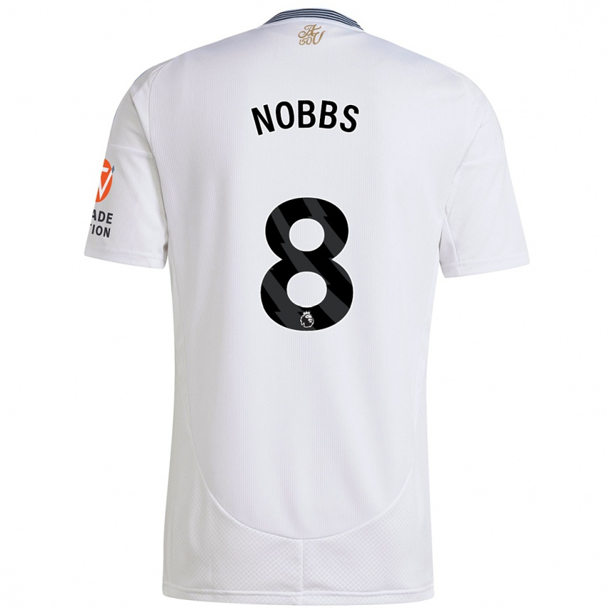 Kids Football Jordan Nobbs #8 White Away Jersey 2024/25 T-Shirt Uk