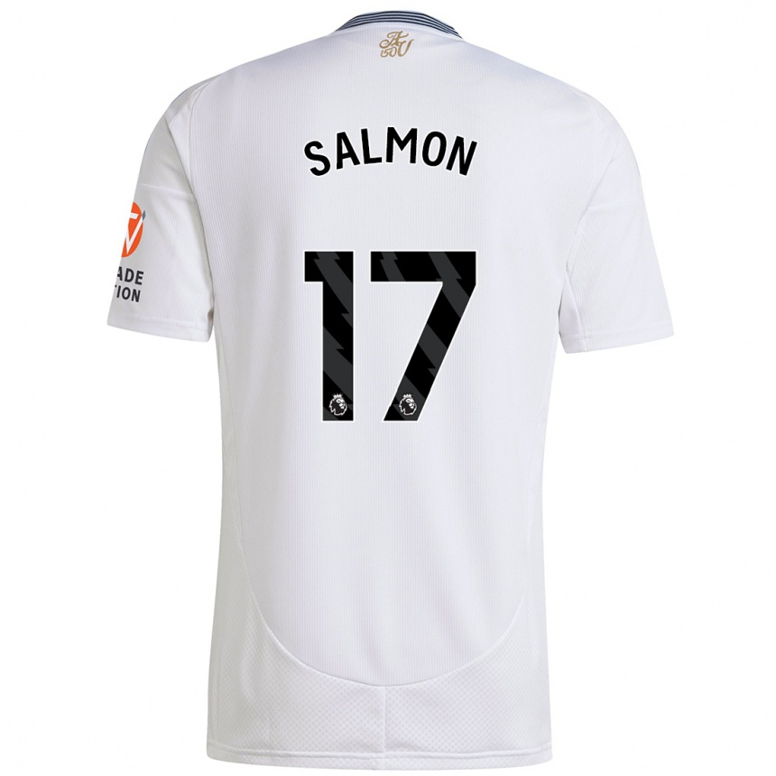 Kids Football Ebony Salmon #17 White Away Jersey 2024/25 T-Shirt Uk