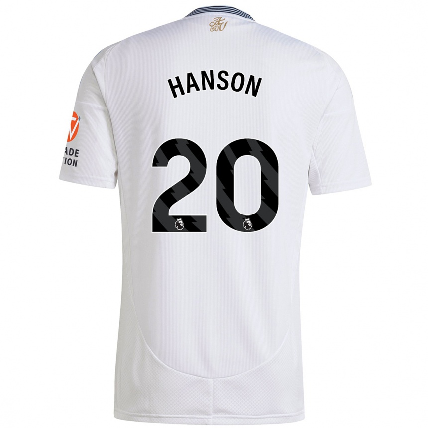 Kids Football Kirsty Hanson #20 White Away Jersey 2024/25 T-Shirt Uk