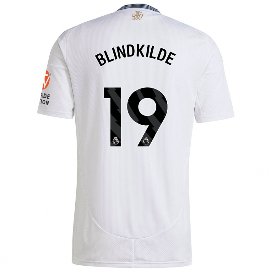 Kids Football Laura Blindkilde #19 White Away Jersey 2024/25 T-Shirt Uk