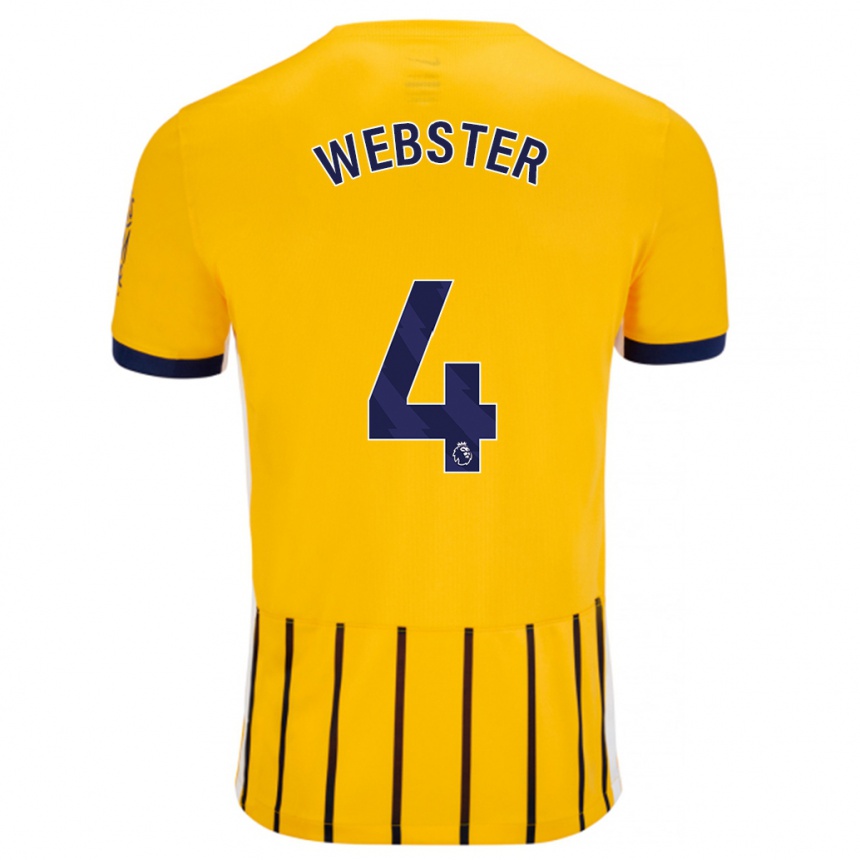 Kids Football Adam Webster #4 Gold Blue Pinstripes Away Jersey 2024/25 T-Shirt Uk