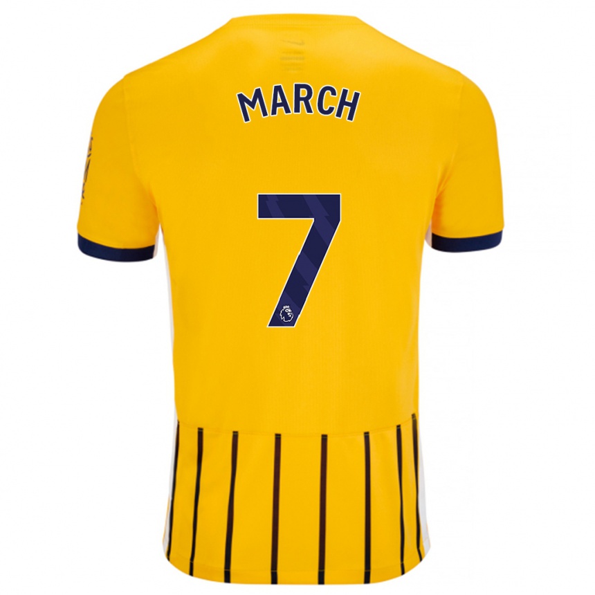 Kids Football Solly March #7 Gold Blue Pinstripes Away Jersey 2024/25 T-Shirt Uk