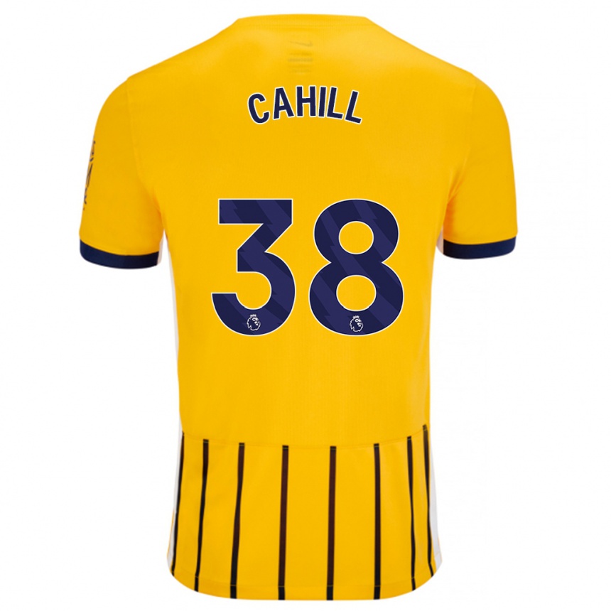 Kids Football Killian Cahill #38 Gold Blue Pinstripes Away Jersey 2024/25 T-Shirt Uk