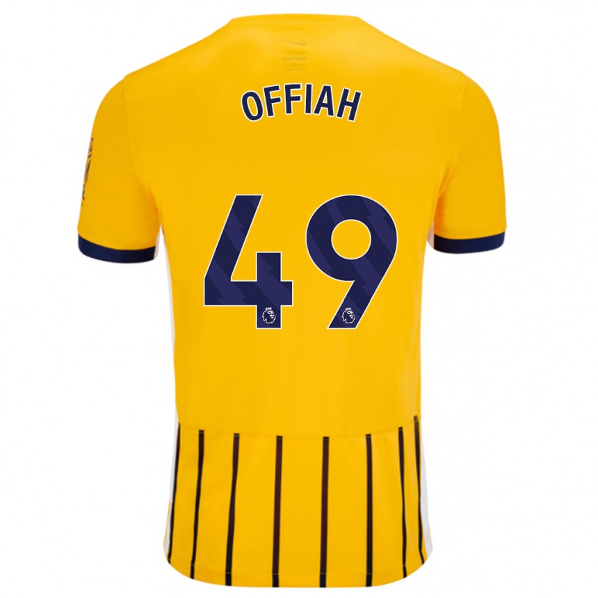 Kids Football Odel Offiah #49 Gold Blue Pinstripes Away Jersey 2024/25 T-Shirt Uk