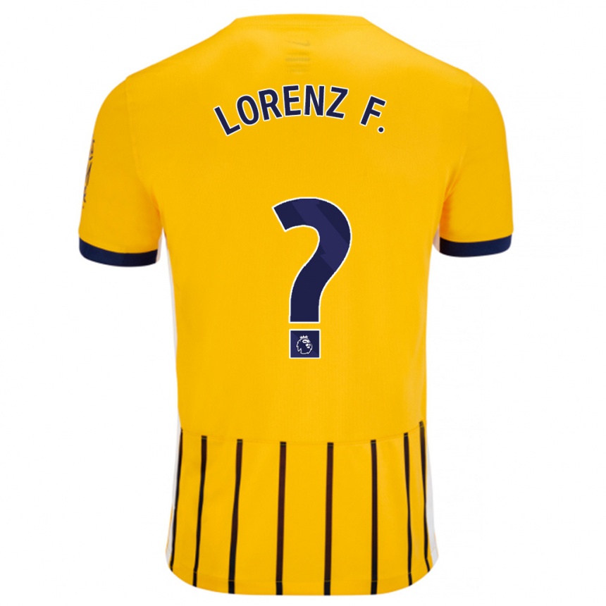 Kids Football Lorenz Ferdinand #0 Gold Blue Pinstripes Away Jersey 2024/25 T-Shirt Uk