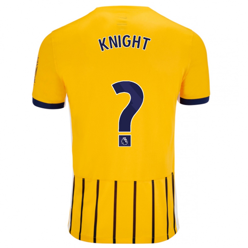 Kids Football Joe Knight #0 Gold Blue Pinstripes Away Jersey 2024/25 T-Shirt Uk