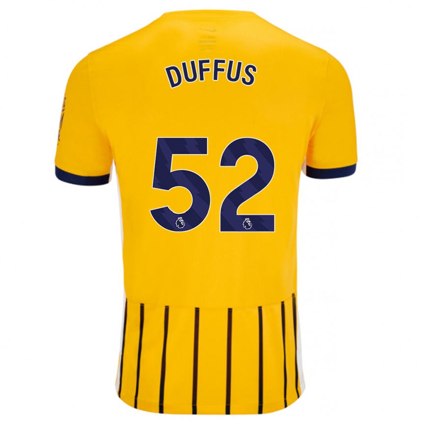 Kids Football Josh Duffus #52 Gold Blue Pinstripes Away Jersey 2024/25 T-Shirt Uk