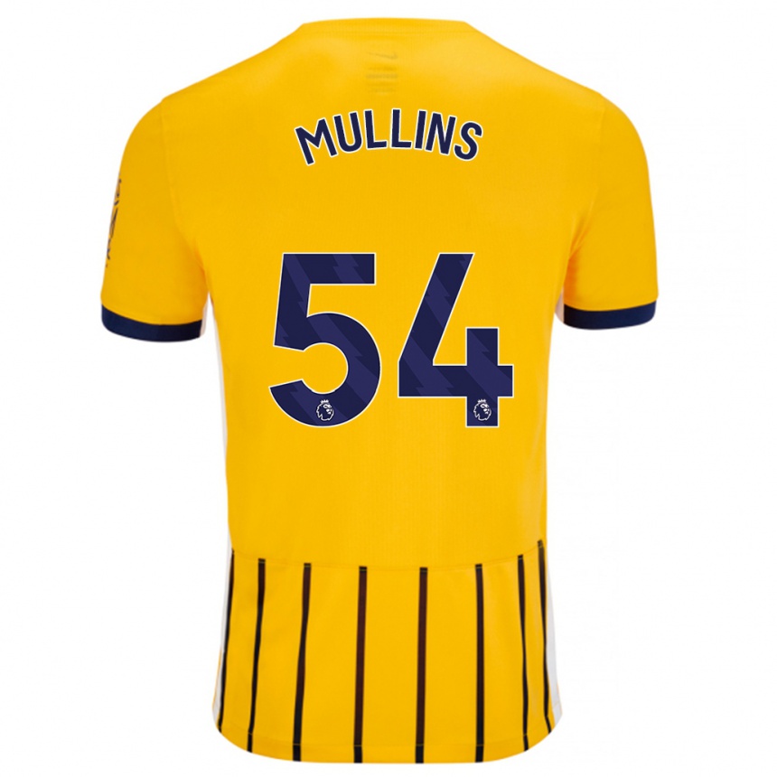 Kids Football Jamie Mullins #54 Gold Blue Pinstripes Away Jersey 2024/25 T-Shirt Uk