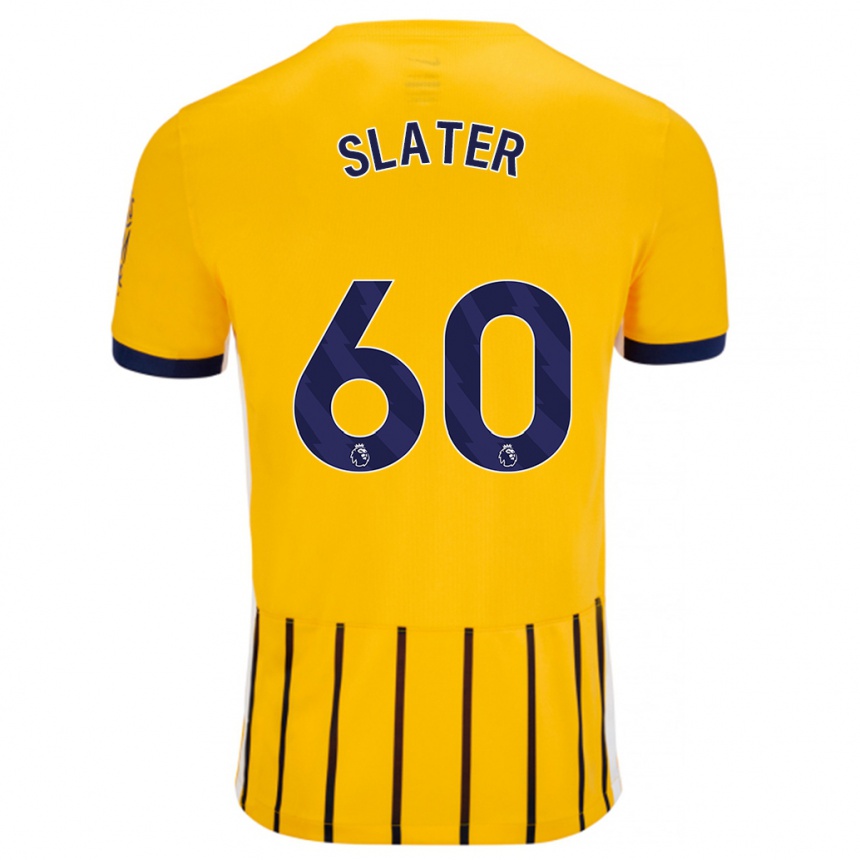 Kids Football Jacob Slater #60 Gold Blue Pinstripes Away Jersey 2024/25 T-Shirt Uk