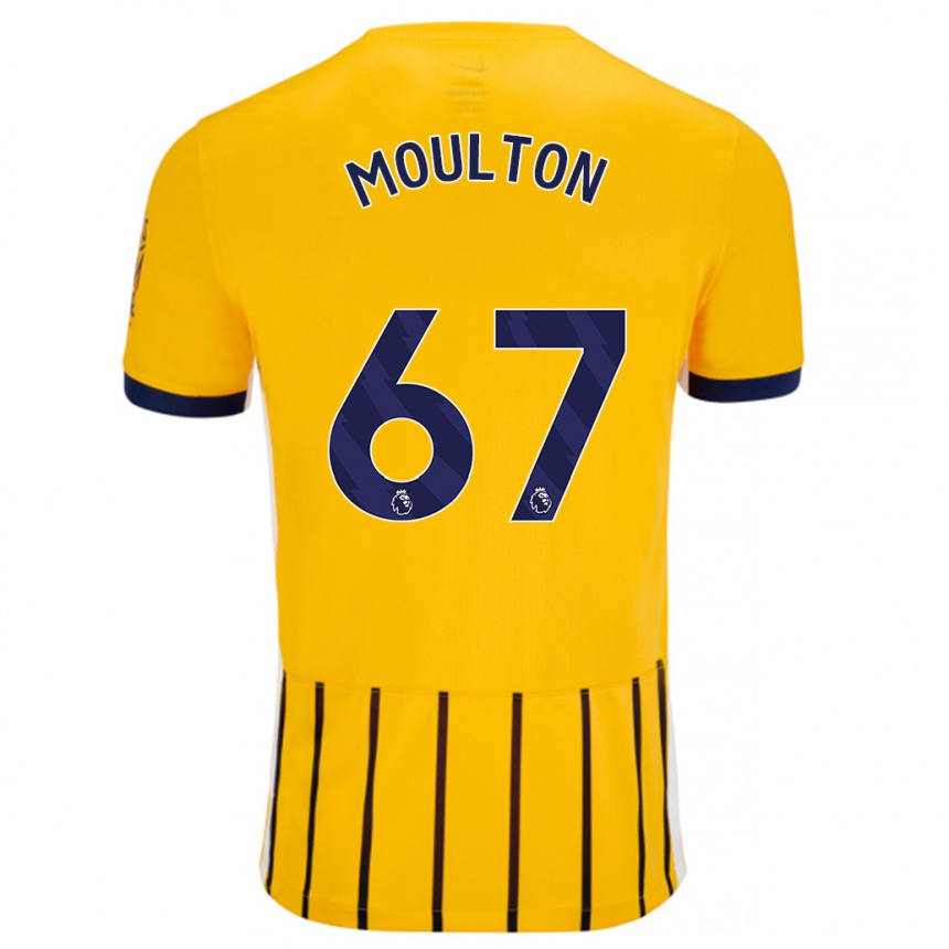 Kids Football Remeiro Moulton #67 Gold Blue Pinstripes Away Jersey 2024/25 T-Shirt Uk