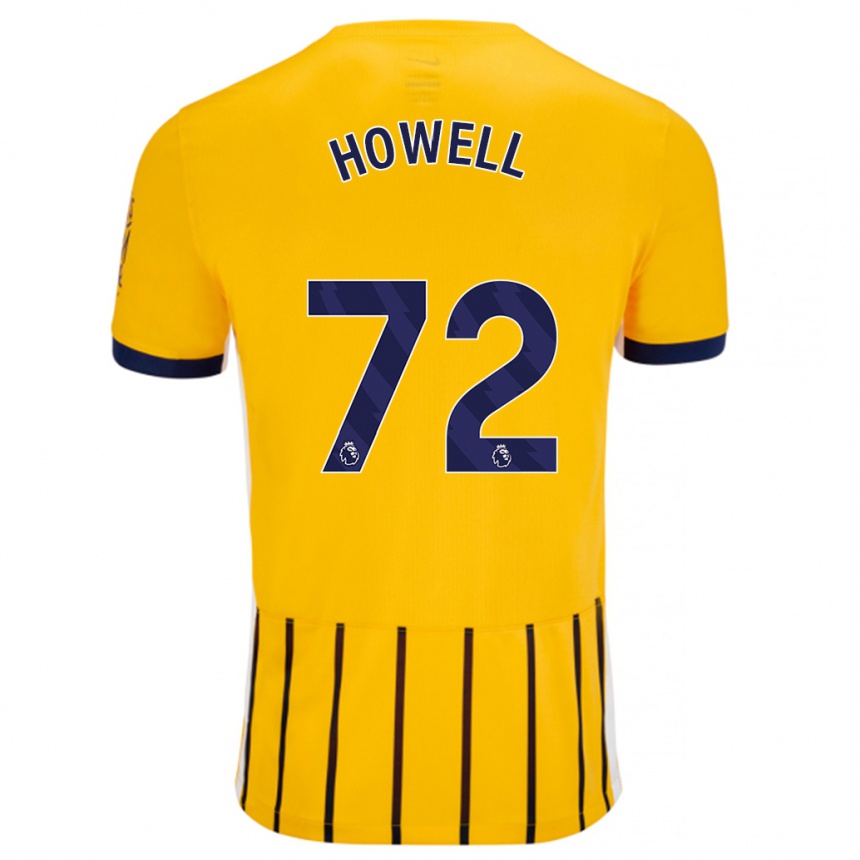 Kids Football Harry Howell #72 Gold Blue Pinstripes Away Jersey 2024/25 T-Shirt Uk