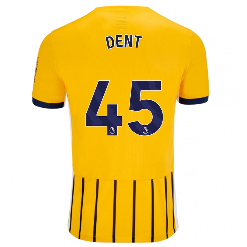 Kids Football Lily Dent #45 Gold Blue Pinstripes Away Jersey 2024/25 T-Shirt Uk