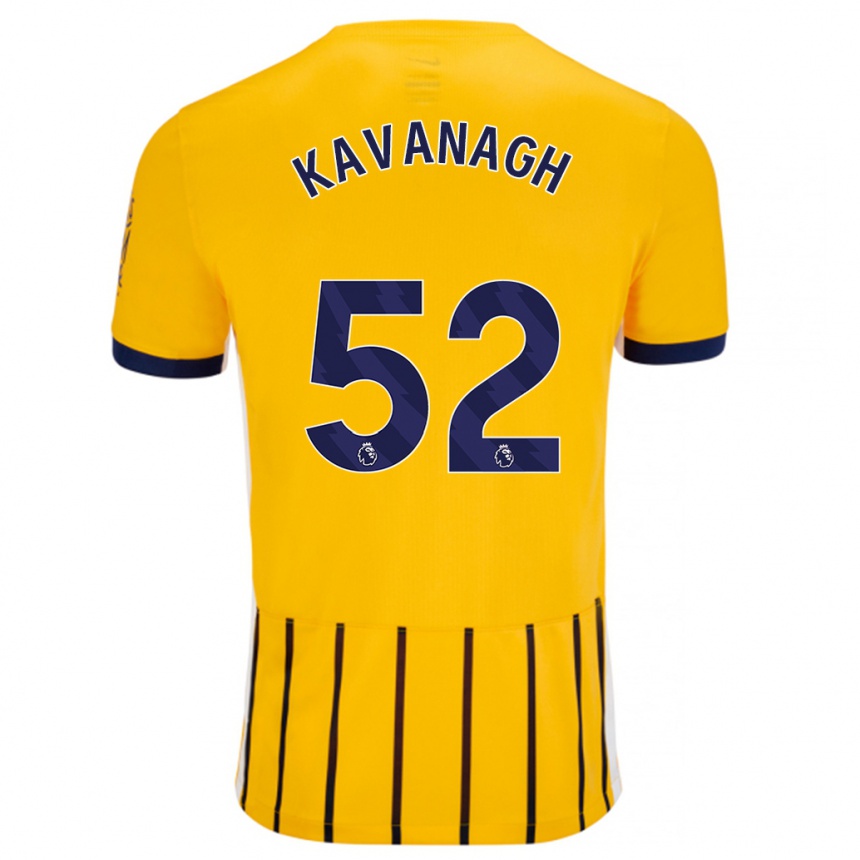 Kids Football Leigh Kavanagh #52 Gold Blue Pinstripes Away Jersey 2024/25 T-Shirt Uk