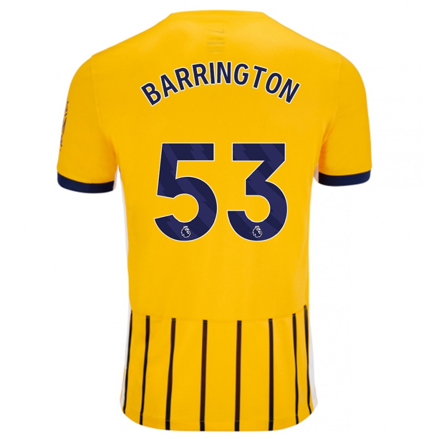 Kids Football Luca Barrington #53 Gold Blue Pinstripes Away Jersey 2024/25 T-Shirt Uk