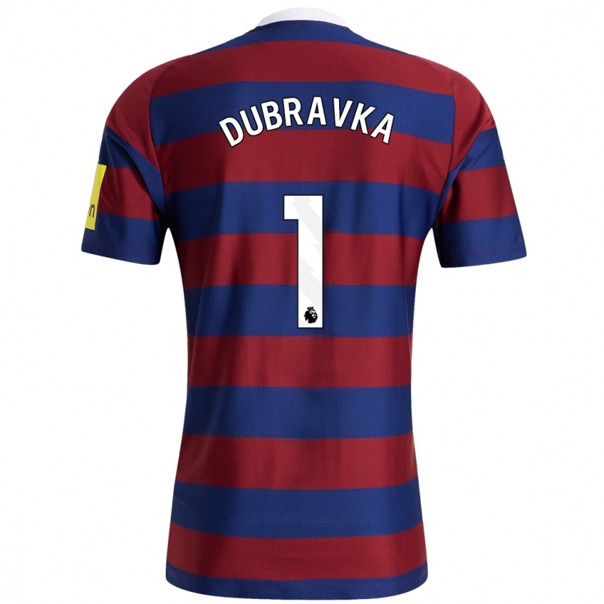 Kids Football Martin Dúbravka #1 Burgundy Navy Blue Away Jersey 2024/25 T-Shirt Uk