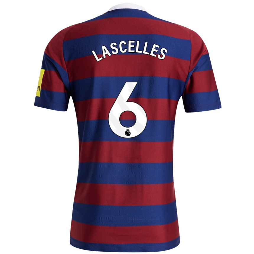 Kids Football Jamaal Lascelles #6 Burgundy Navy Blue Away Jersey 2024/25 T-Shirt Uk