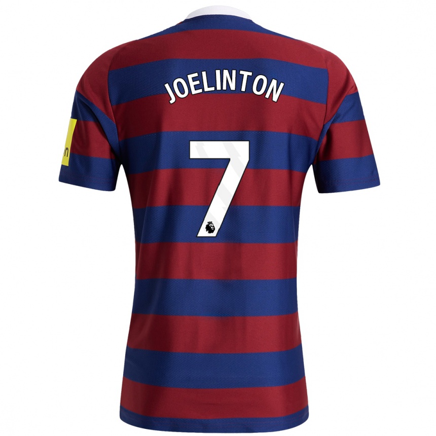 Kids Football Joelinton #7 Burgundy Navy Blue Away Jersey 2024/25 T-Shirt Uk